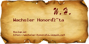 Wachsler Honoráta névjegykártya
